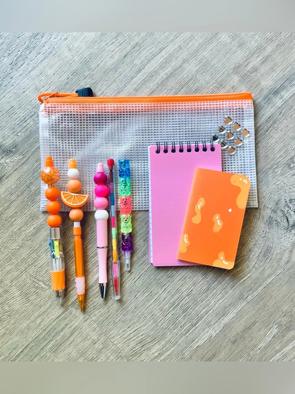 NEW📚 Hand Crafted Beaded Pens Stationery Set OS